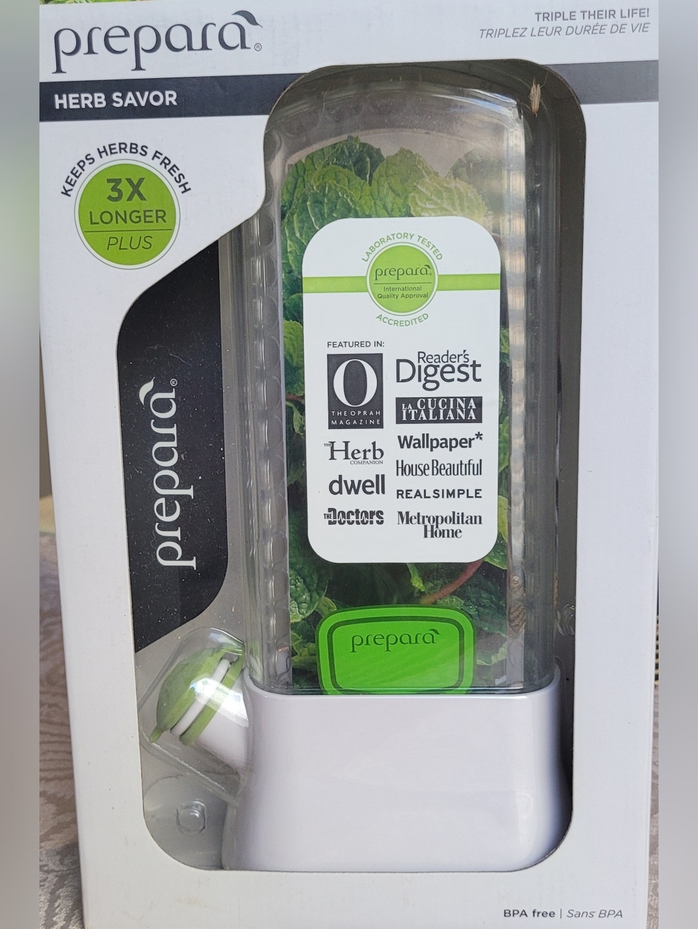 prepara Herb Savor Food Storage Container in Green